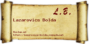 Lazarovics Bolda névjegykártya